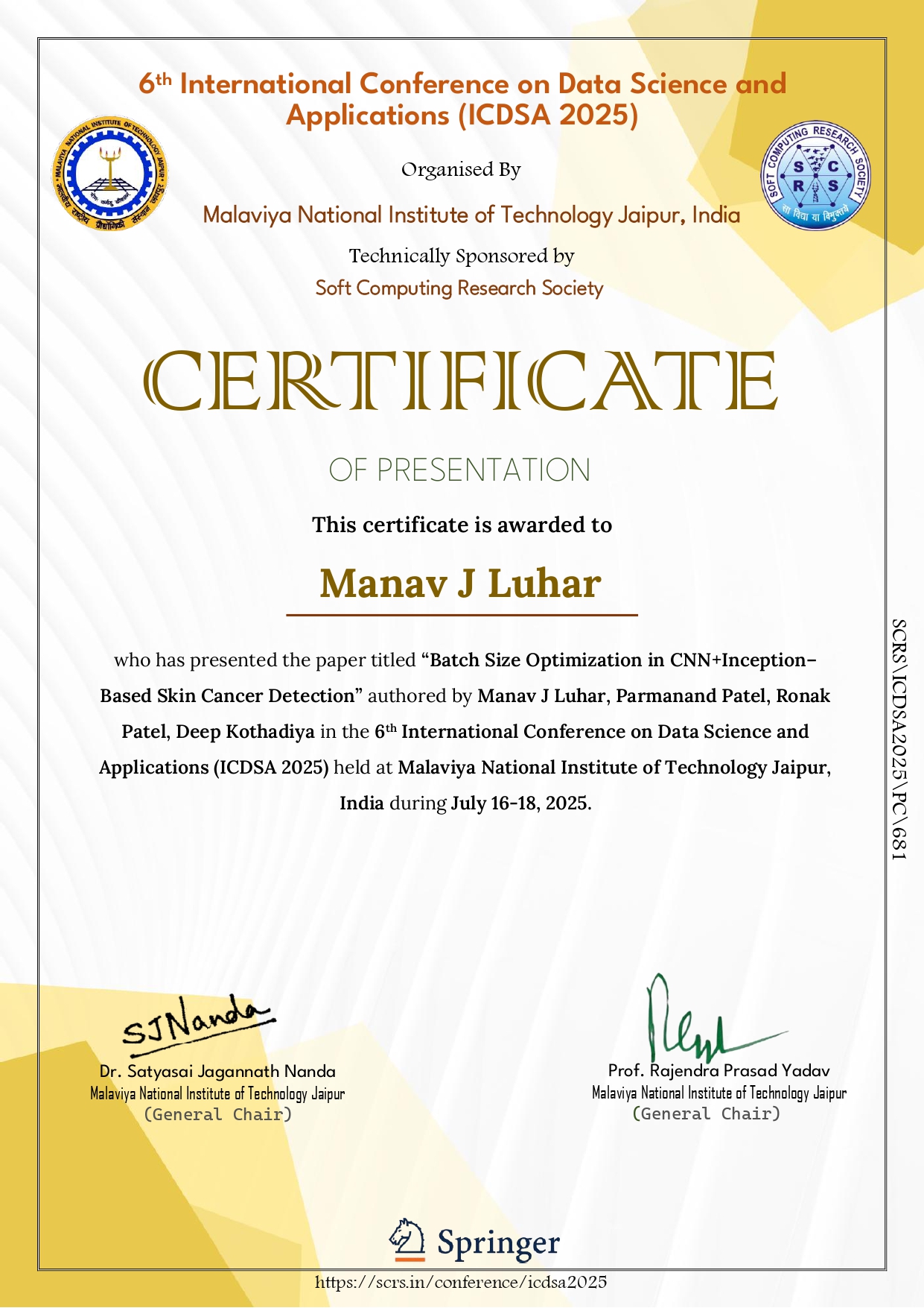 Research Paper Certificate